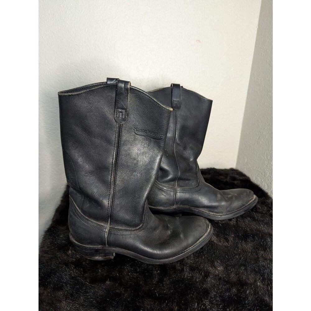 Mason Western Black Leather cowboy boots style 981 size 8 8d